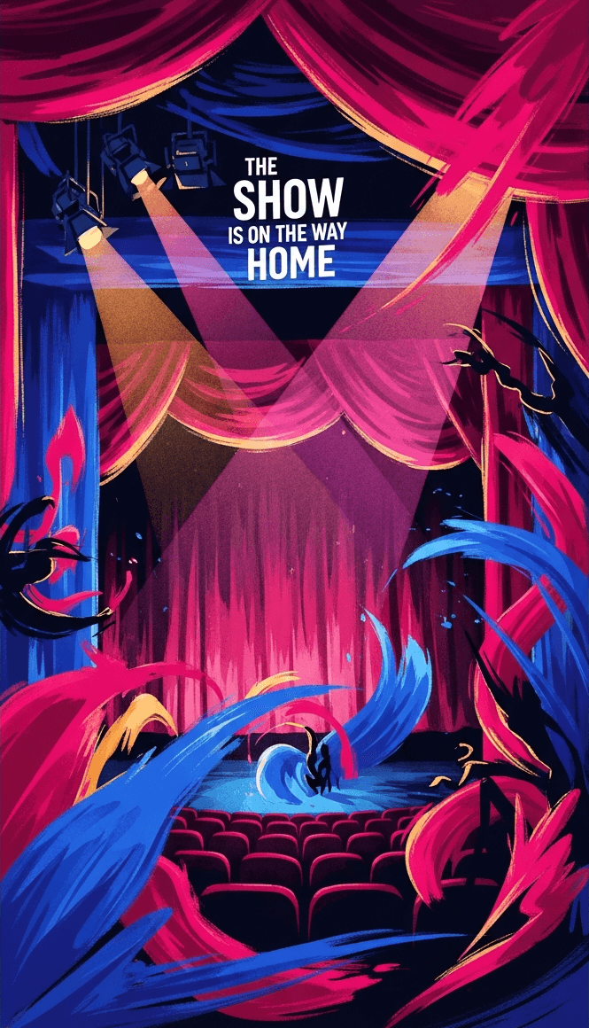 The Show Is On The Way Home — theatrical illustration